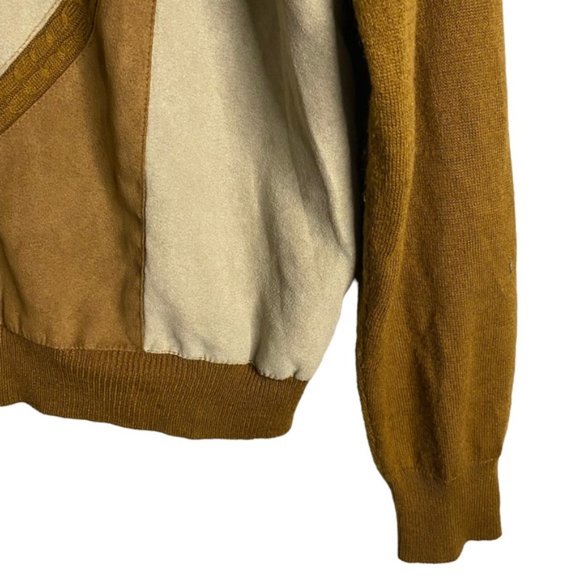 Cigliano Collezione Italy Men's Camel Color Block 1/4 Zip Pullover - Picture 4 of 9